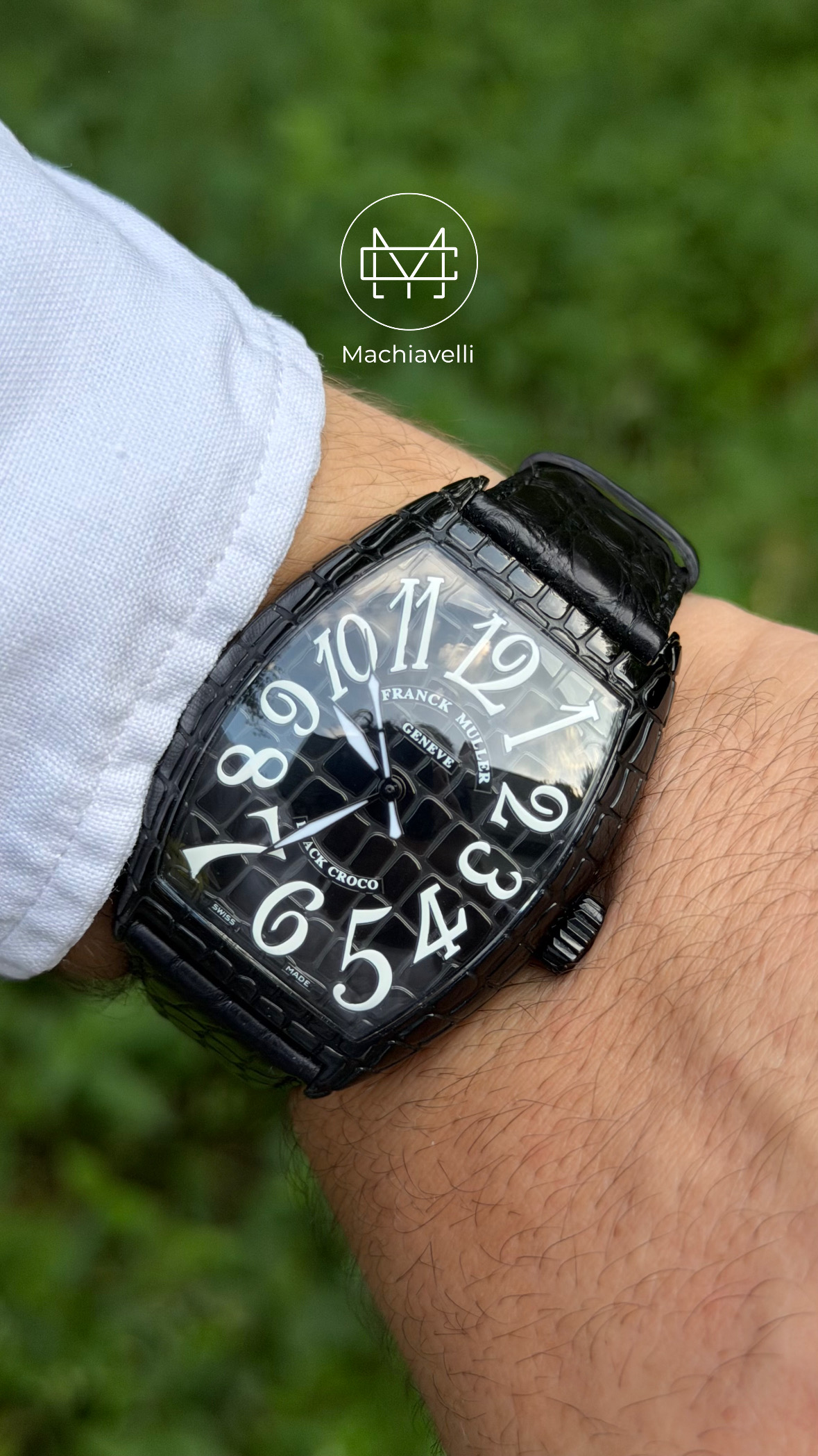 Frank Muller Cintree Curvex Black Croco