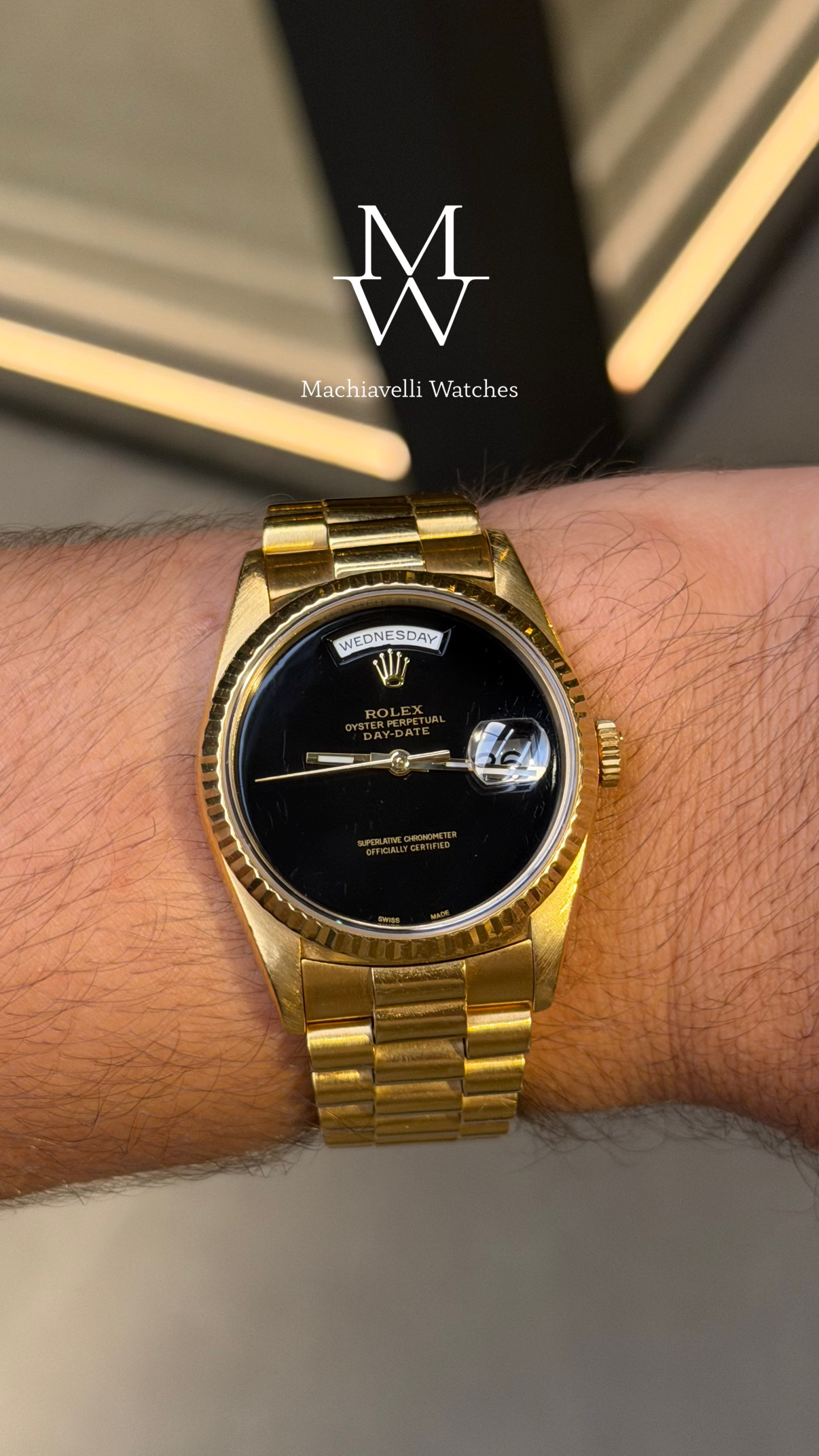 Rolex Day-Date 36 Vintage Onyx - aftermarket dial
